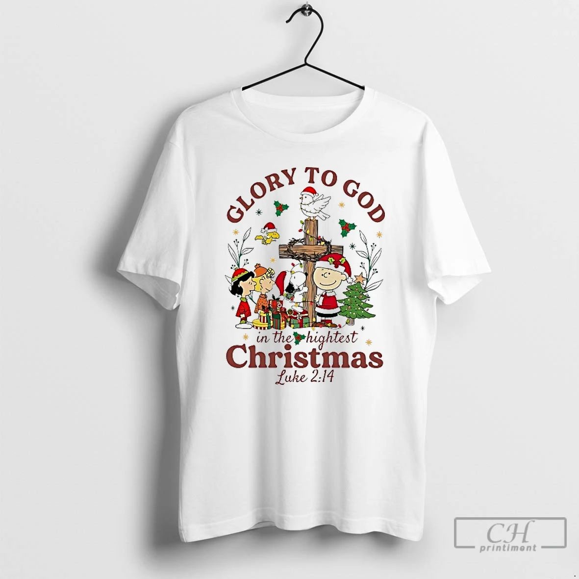 Classic Peanuts Glory To God In The Hightest Christmas Luke 2 14 T Shirts Unisex
