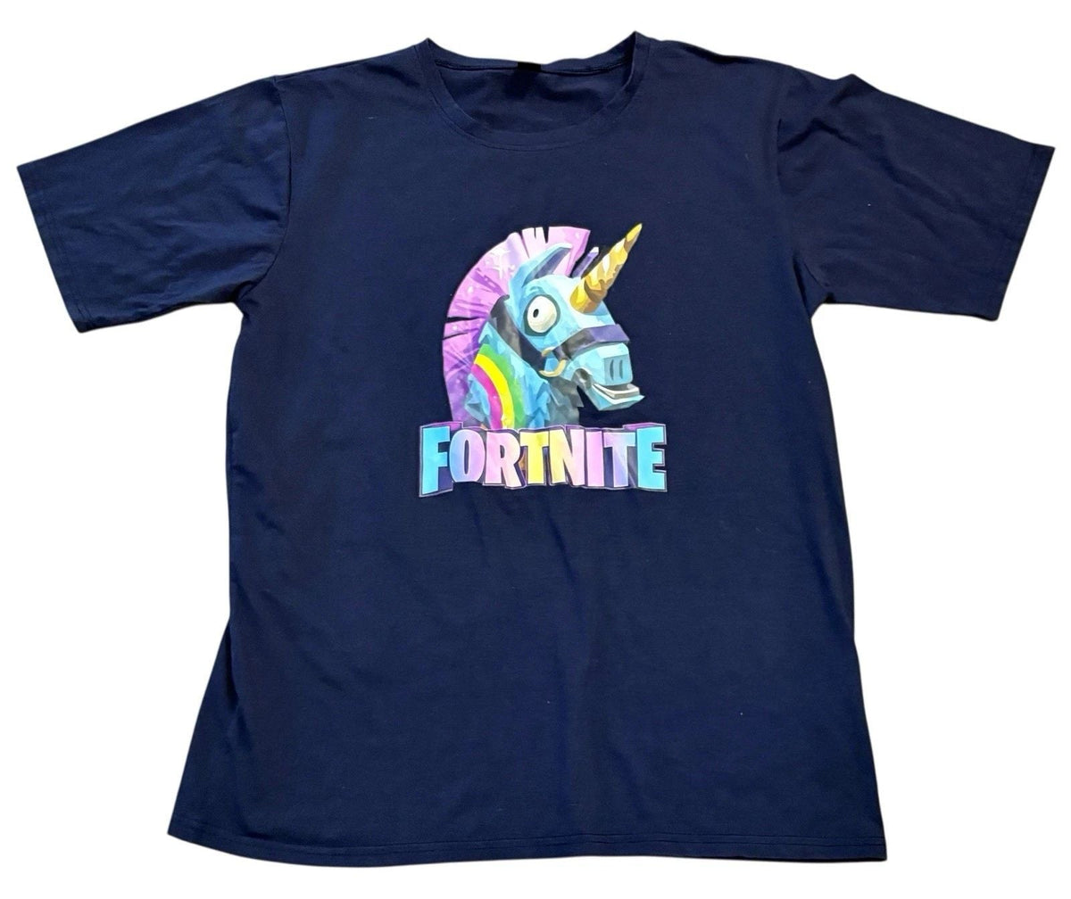 FORTNITE Loot Llama Men’s L Blue Gamer Tee Unisex