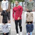 BBH Mens Gym T shirt Longline Slim Muscle Fit Long Sleeve Plain Curved Hem Tee Unisex