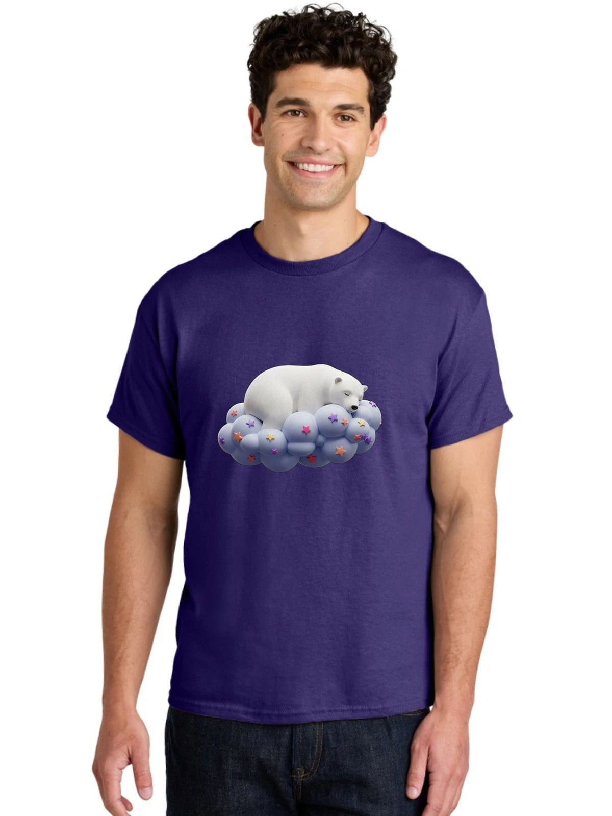 Sleeping-Polar-Bear-7 Mens Graphic Tee, 100% Cotton, Casual Summer Wear Unisex