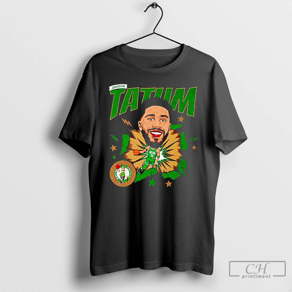 Classic Jayson Tatum Big Head Caricature Celtics T Shirts Unisex