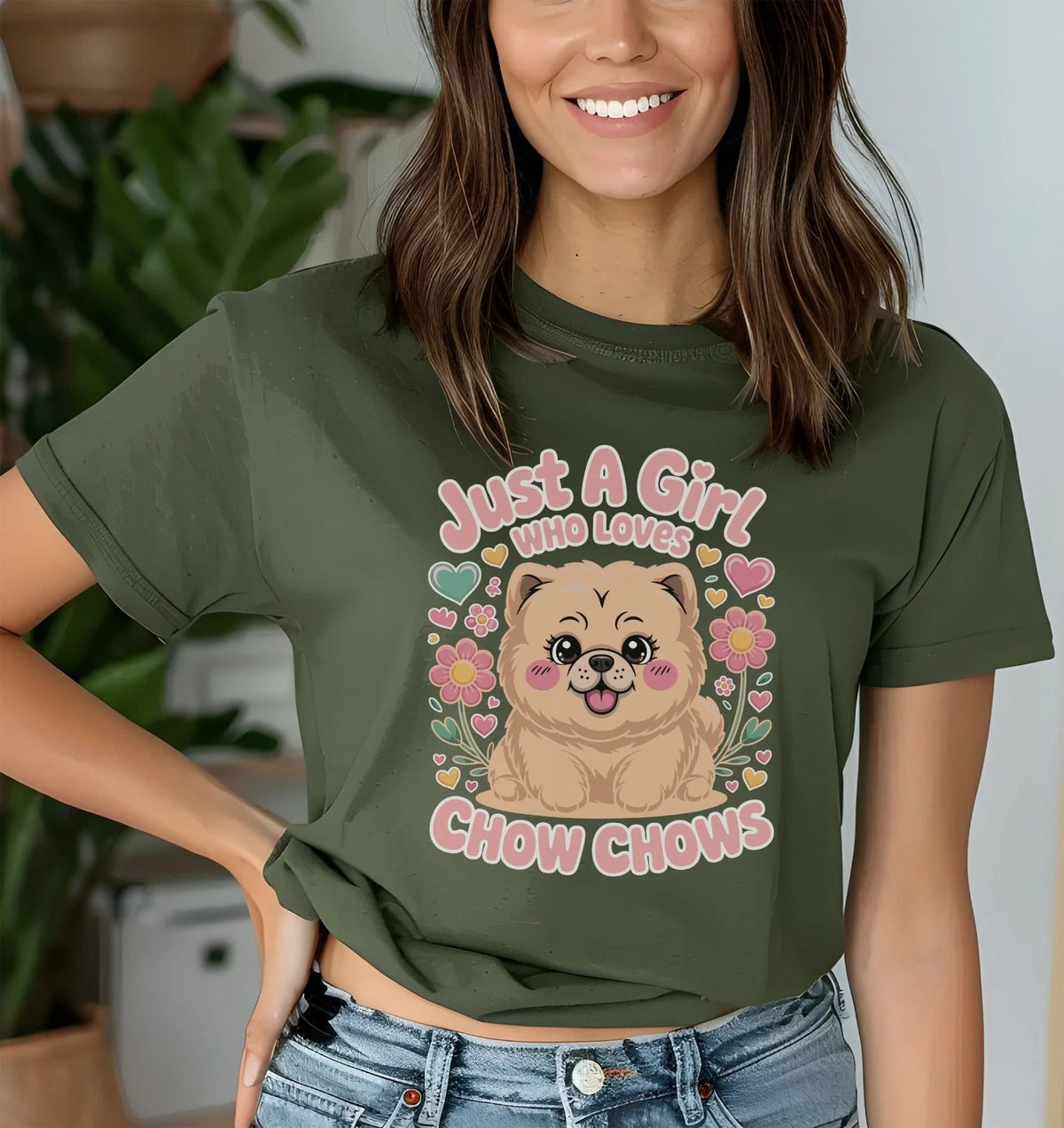 Just a Girl Who Loves Chow Chows , Cute Dog Lover Gift Tee for Women Unisex