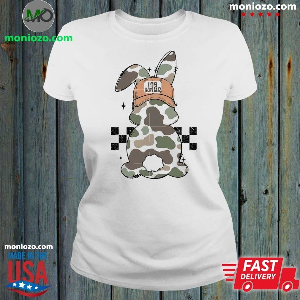Camo Bunny Egg Hunt Easter Shirt Unisex