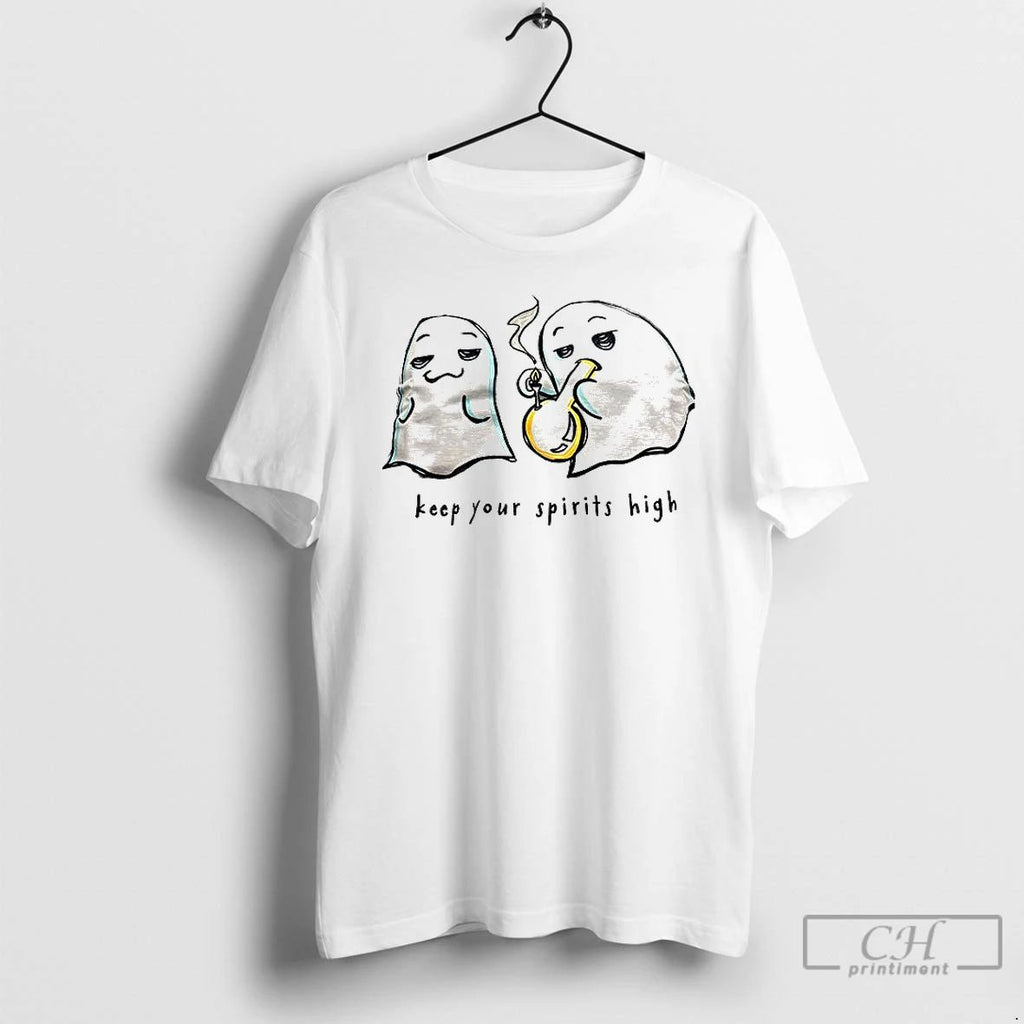 Premium Ghosts Smoking Keep Your Spirits High T Shirts Unisex