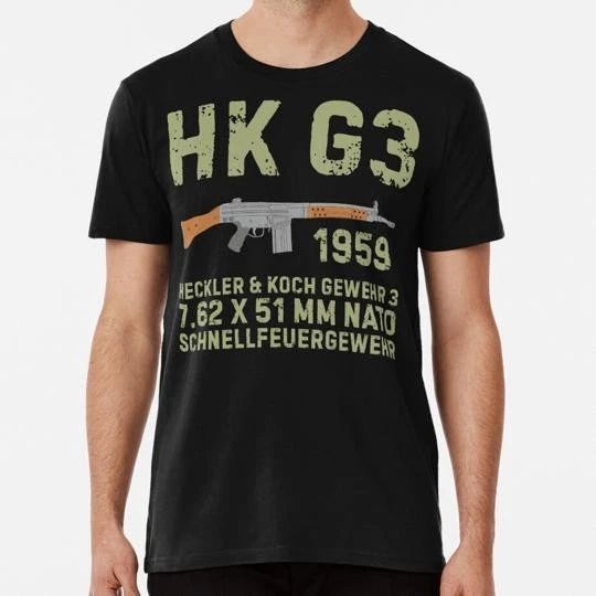 Hk G3 German Assault Rifle Color Version Size S to 5XL Made in the USA Unisex