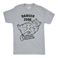 Mens Funny T Shirts Danger Zone Use Caution When Petting Sarcastic Cat Tee For Unisex