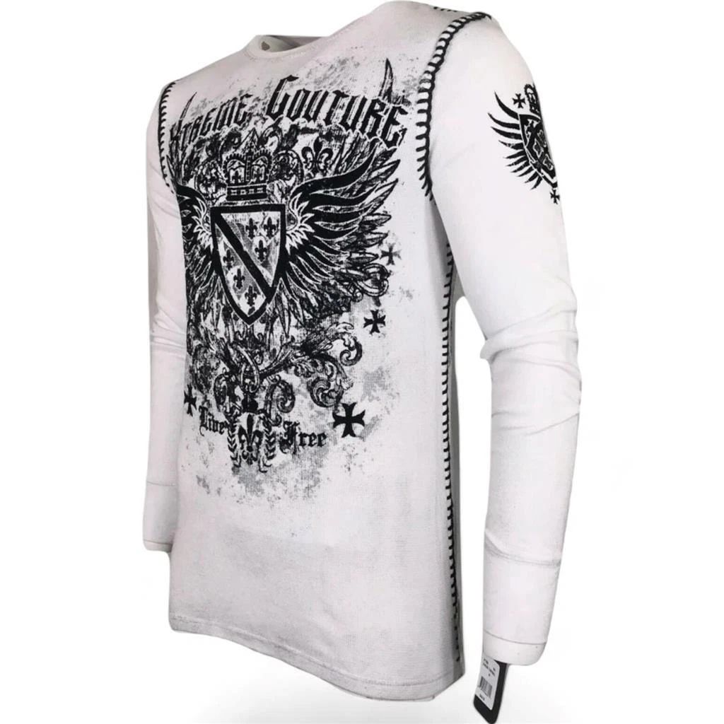 XTREME COUTURE by AFFLICTION Men's Long Sleeve White Thermal Tee S-4XL Unisex