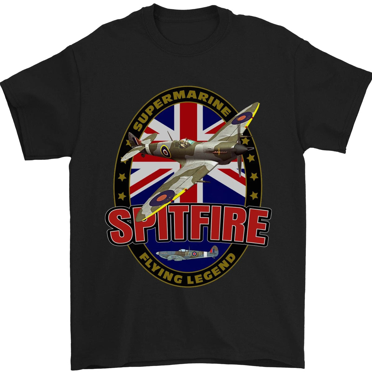 Supermarine Spitfire Flying Legend Mens 100% Cotton Unisex