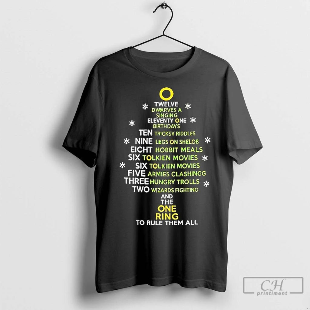 Premium The One Ring Christmas Carol List Graphic Unisex