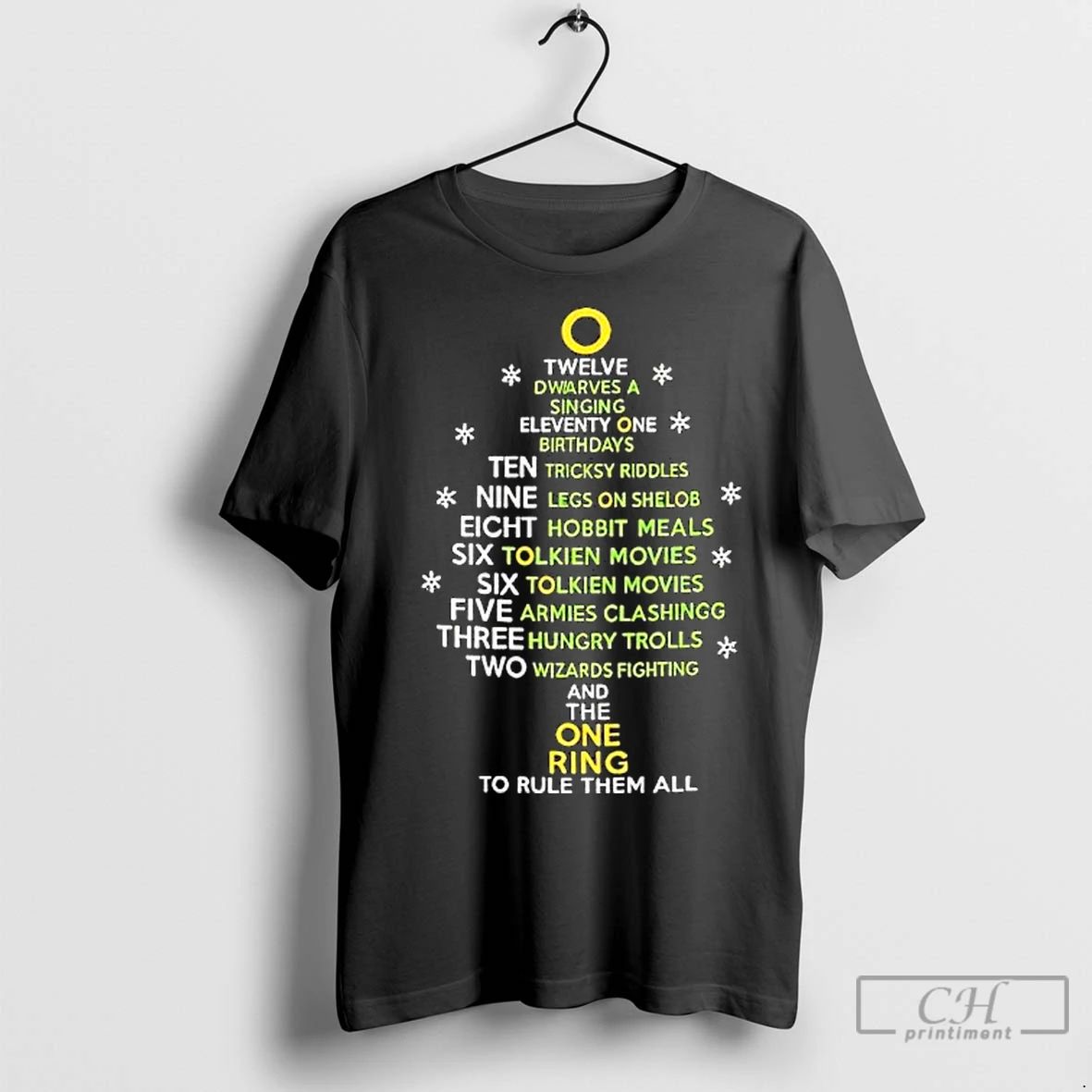 Premium The One Ring Christmas Carol List Graphic Unisex