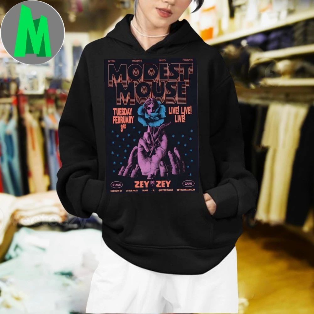 Original Modest Mouse Zeyzey Miami Fl Feb 3 2026 Poster Shirt Unisex