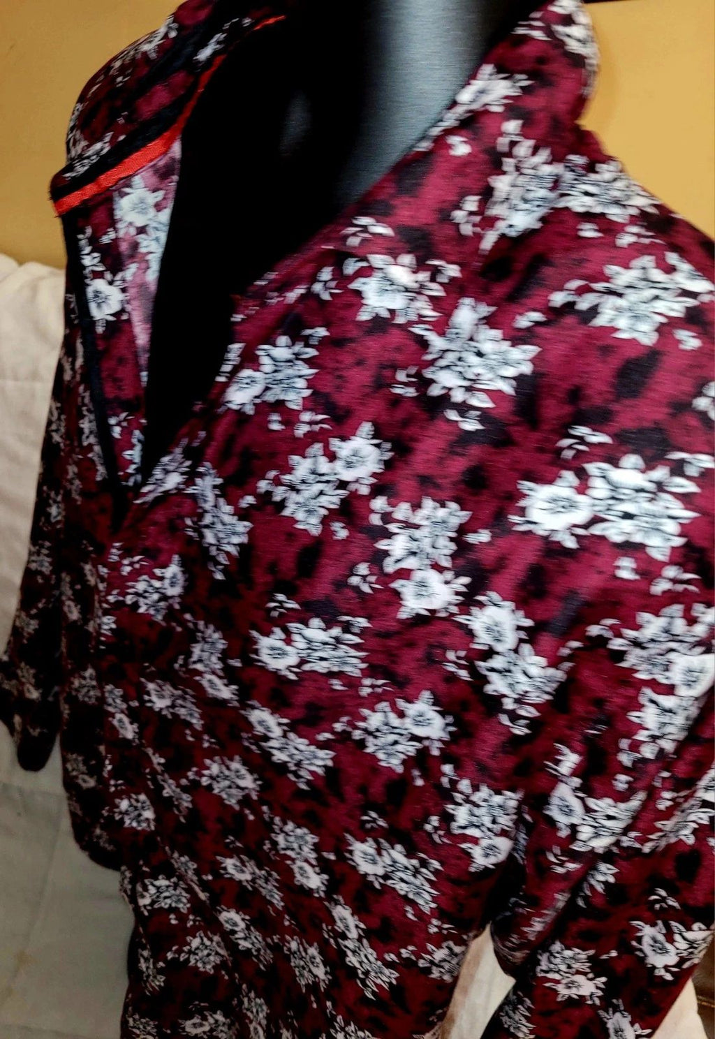 Silverstone Collection Modern Fit Men's Burgundy Lg Sleeve Shirt 3X Fits 2X Best Unisex
