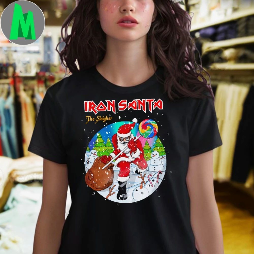 Heavy Metal Iron Santa The Sleigher Shirt Unisex