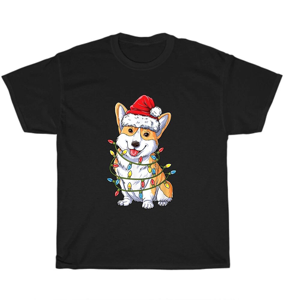Corgi Santa Christmas Tree Lights Xmas Dog Lover Unisex Funny Tee Gift Unisex