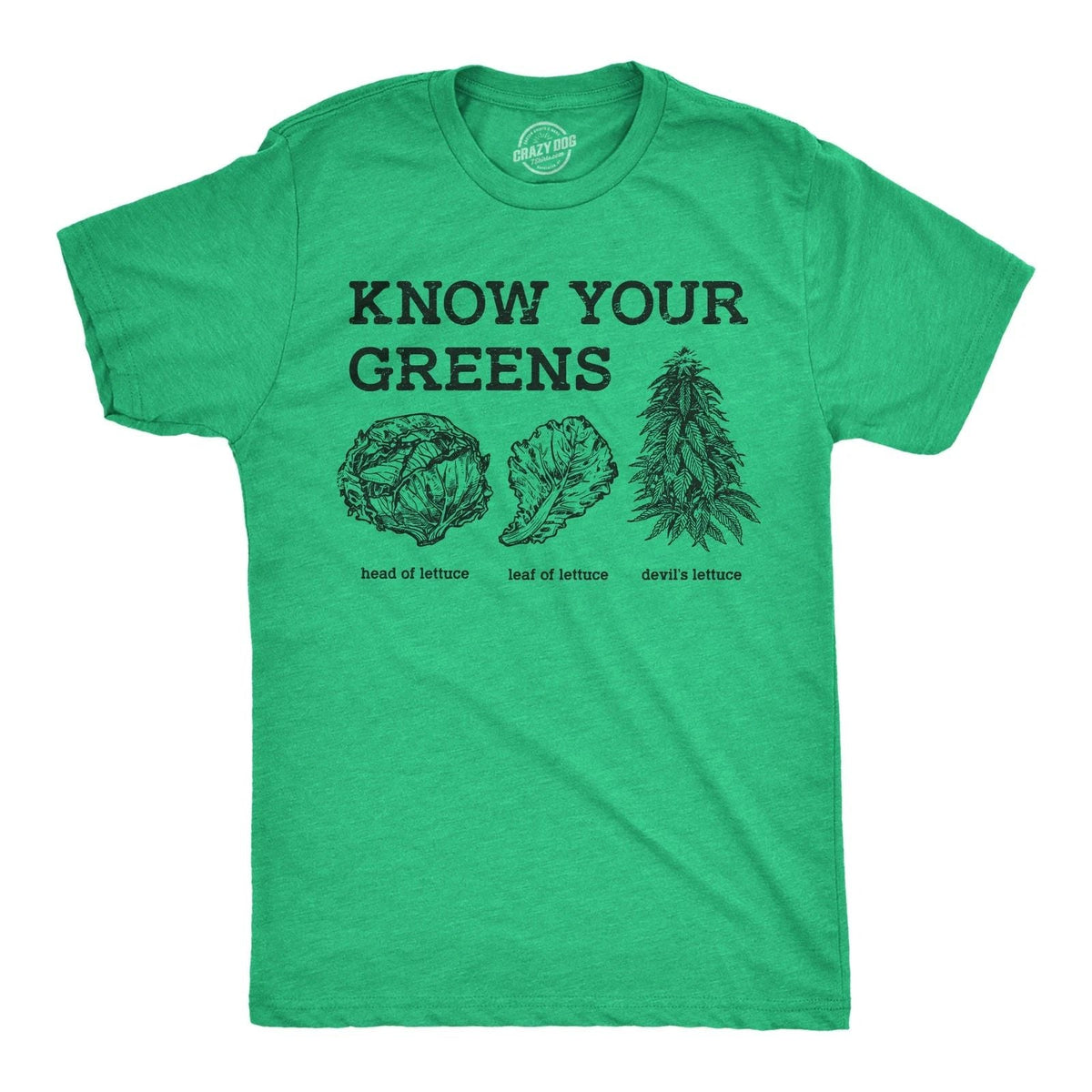 Mens Funny T Shirts Know Your Greens Sarcastic 420 Graphic Novelty Food Tee for Unisex