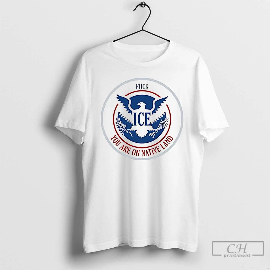 Premium You Are On Native Land Fck Ice Christmas T Shirts Unisex