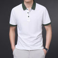 Trendy Mens Lapel Shirts Color Patchwork Comfortable Summer Business Casual Tops Unisex