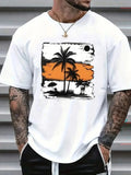 Palm Tree Graphic Tropical Beach Summer Vacation Casual Tee Unisex