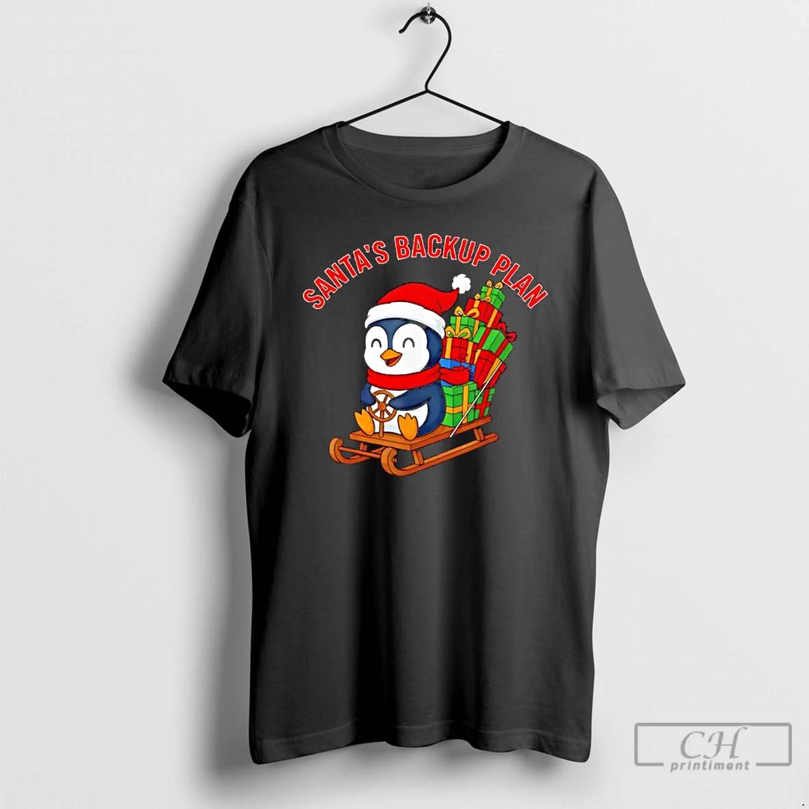 Premium Santas Backup Plan Cute Penguin Christmas T Shirts Unisex