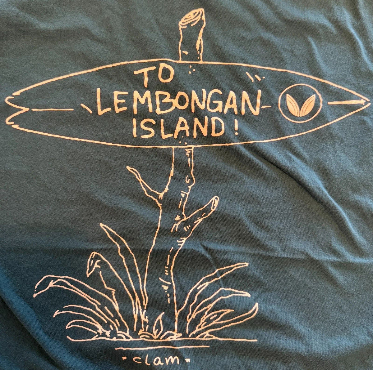 Keep Surfing Clam To Lembongan Island! teal sz M Unisex