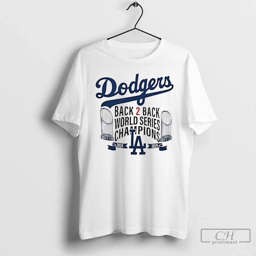 Premium Los Angeles Dodgers Back To Back World Series Champions 2025 T Shirts Unisex