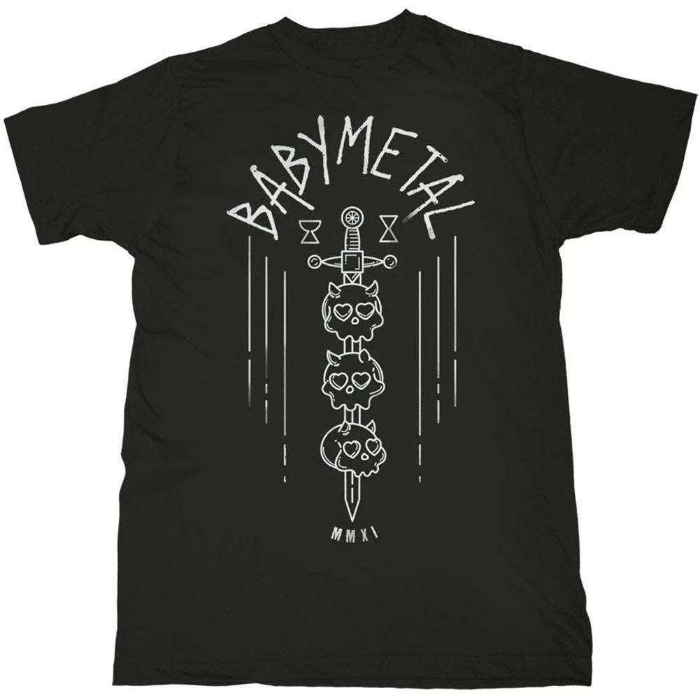 Men's Babymetal Skull Sword Slim Fit Large Black Unisex
