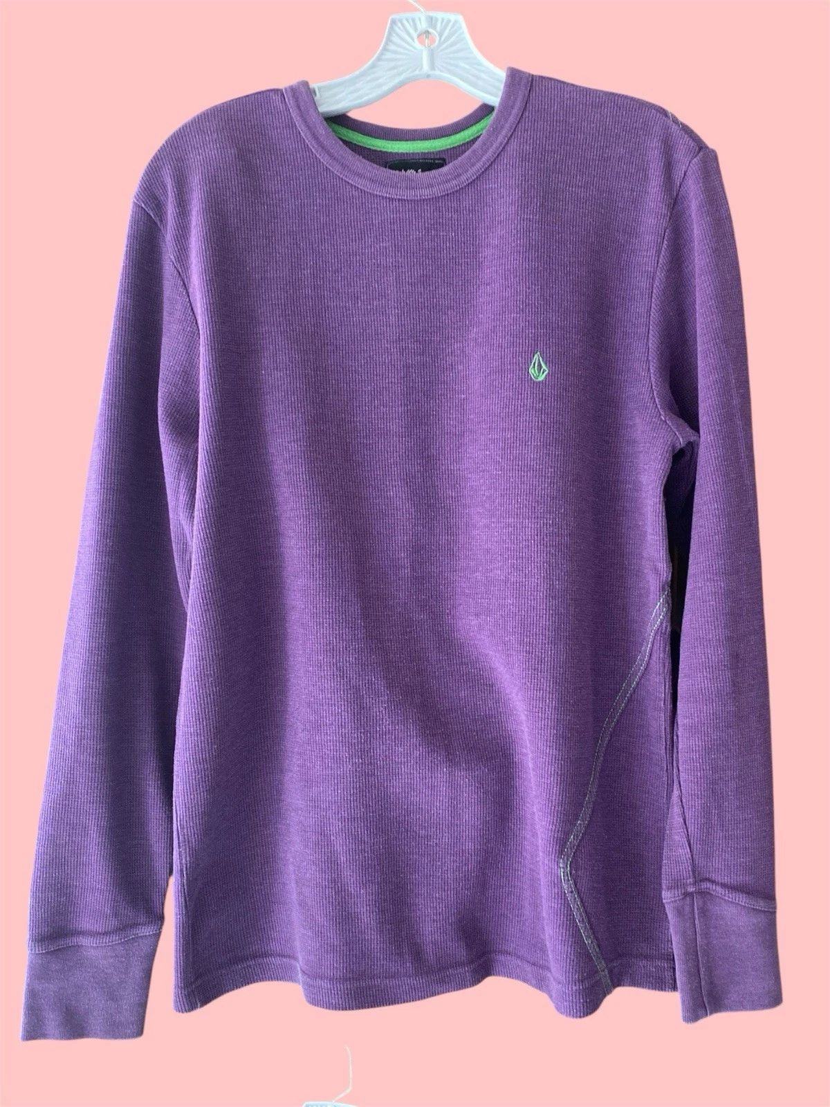 Volcom Purple Shirt Medium Skate Long Sleeve Surf Soft Top Logo Unisex