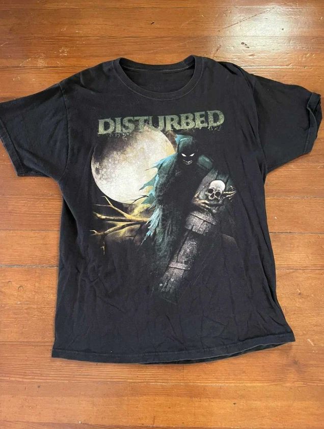 Band Tees Disturbed Vintage Black Cotton S-5XL TS958 Unisex