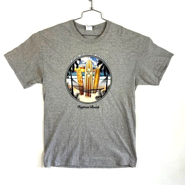 Just Chill Daytona Beach- Surf - Beach Tee - Graphic Tee Gray Size Large Unisex