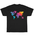 World Map Travel Countries Geography Color Painting Art Unisex Tee Gift Unisex