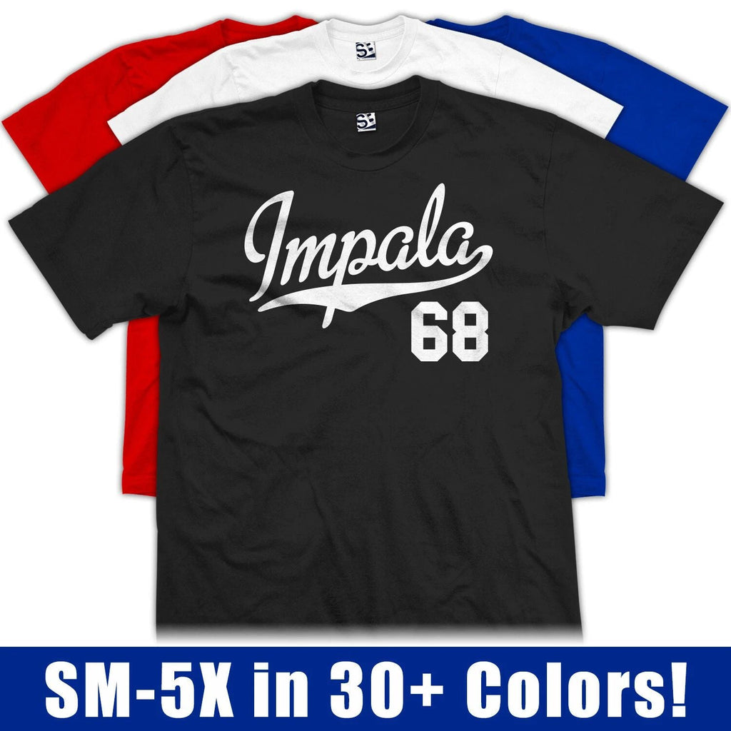 Impala 68 Script | 1968 SS Lowrider Classic Sports Jersey Mens Tee Shirt Unisex