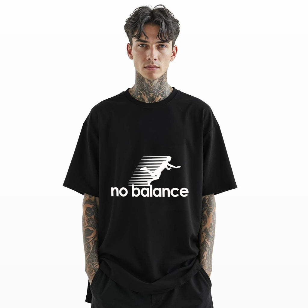 No Balance Funny – Parody Graphic Tee with Falling Silhouette A326 Unisex