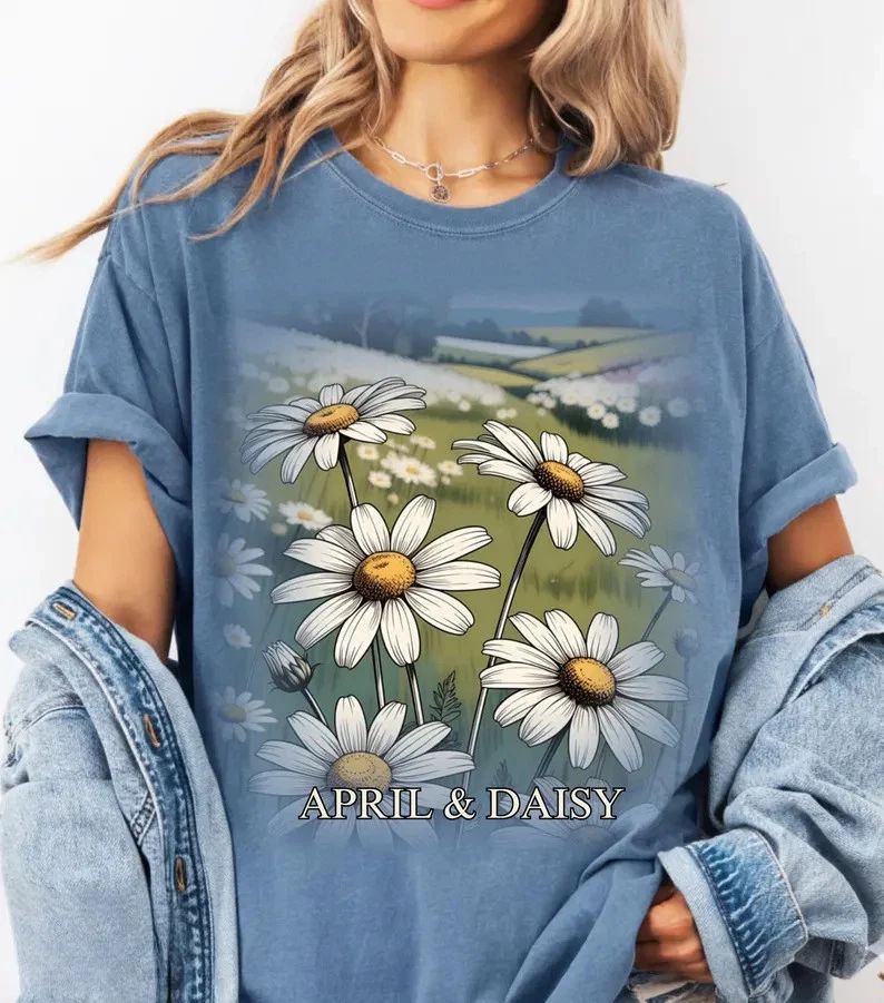 Checkered Flowers Comfort Colors Shirt Aesthetic Retro Floral Graphic Tee Unisex