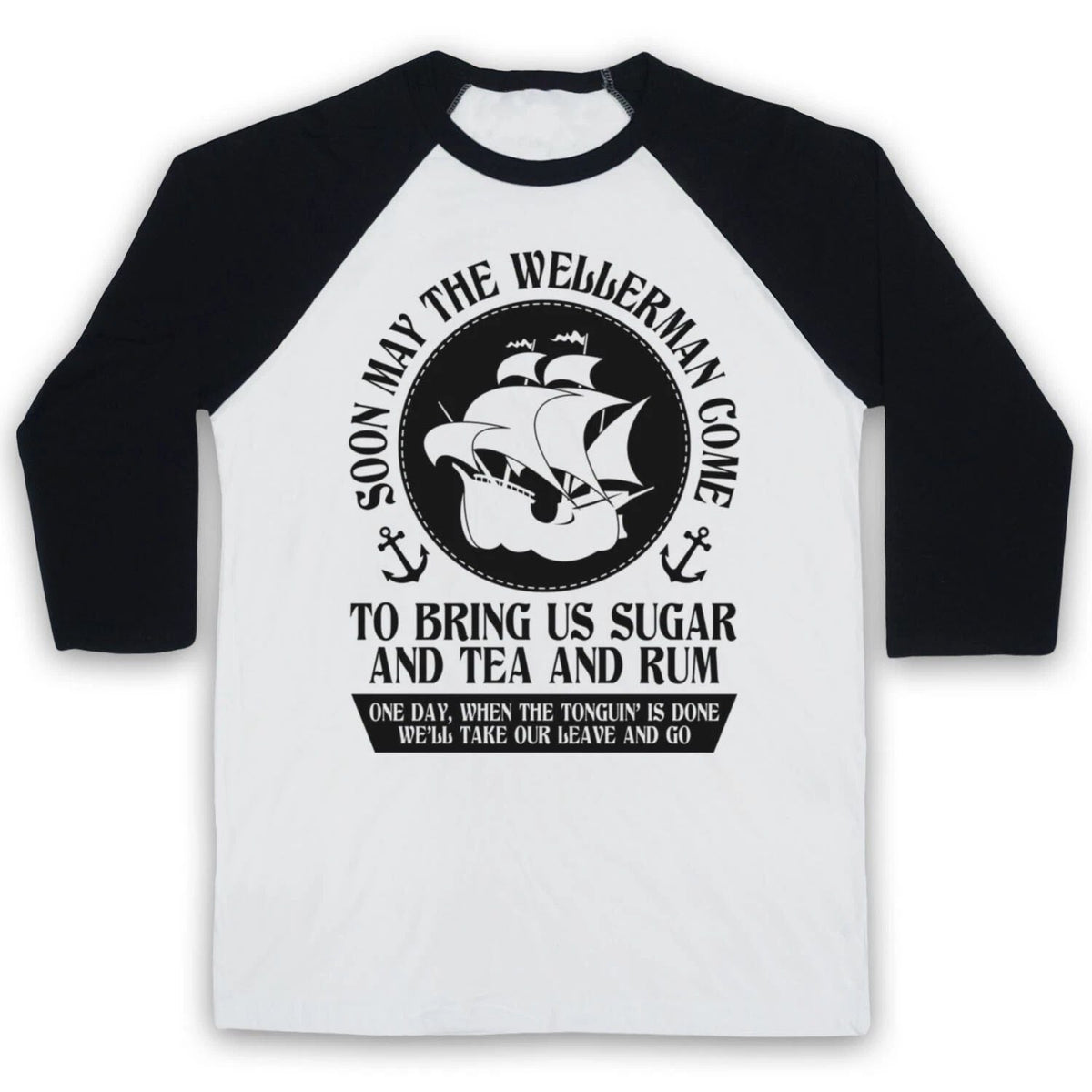 WELLERMAN COMES SEA SHANTY TIK VIRAL SONG HIT MEME TOK 3/4 SLEEVE BASEBALL TEE Unisex