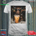 Original Labrador Retriever Drinking iced Coffee Cute Retriever Dog Sunglasses Shirt Unisex