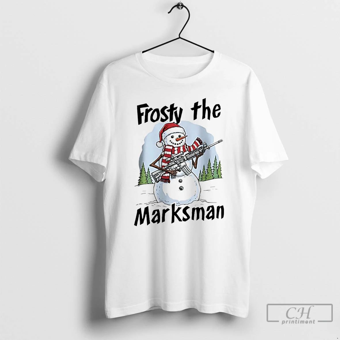 Premium Snowman Frosty The Marksman Christmas T Shirts Unisex