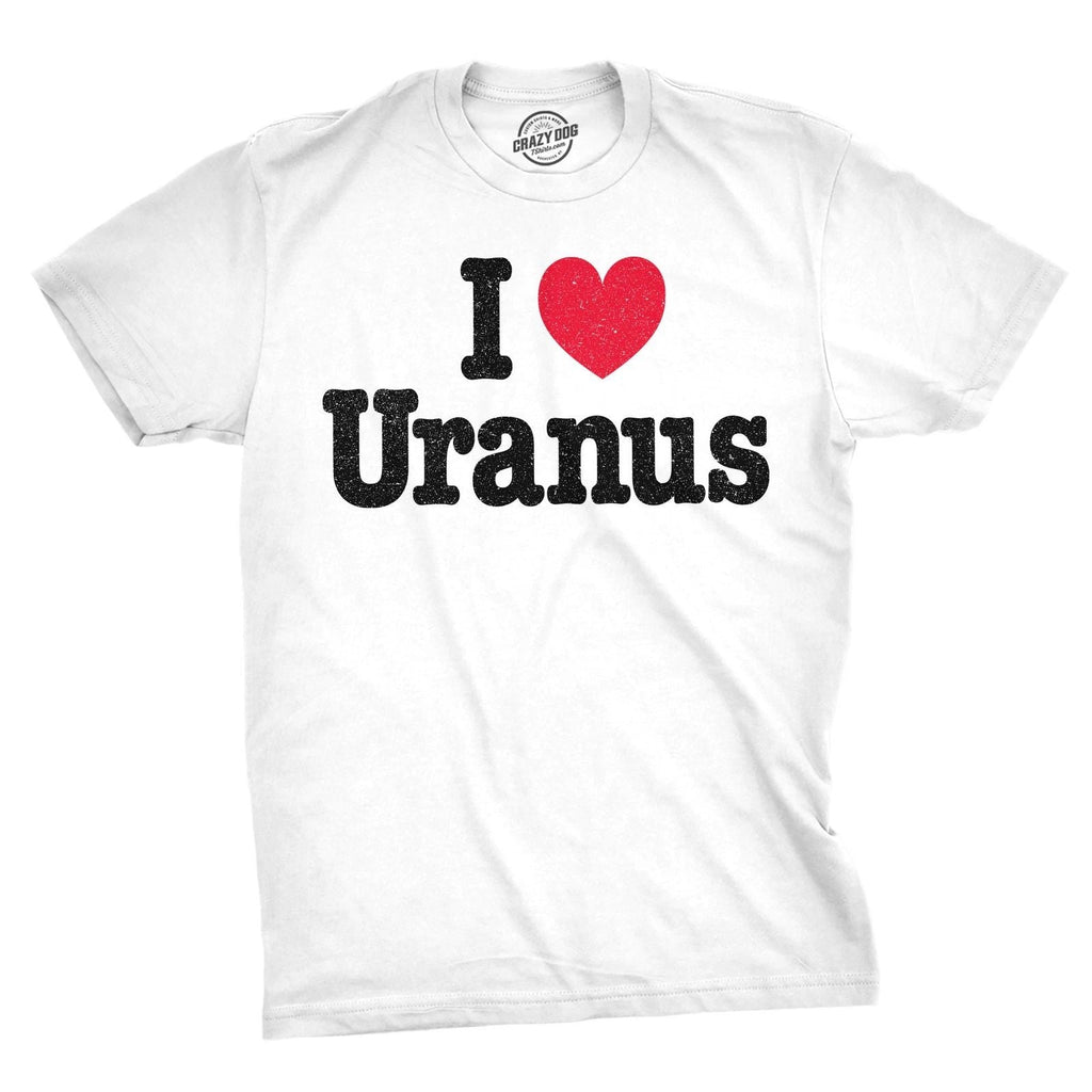 Mens Funny T Shirts I Heart Uranus Sarcastic Space Joke Graphic Novelty Tee for Unisex