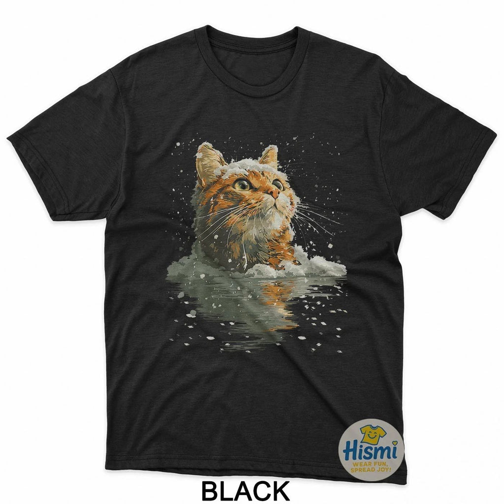 Serene Tabby Cat With Snow Snowy Forest Winter Aesthetic Unisex