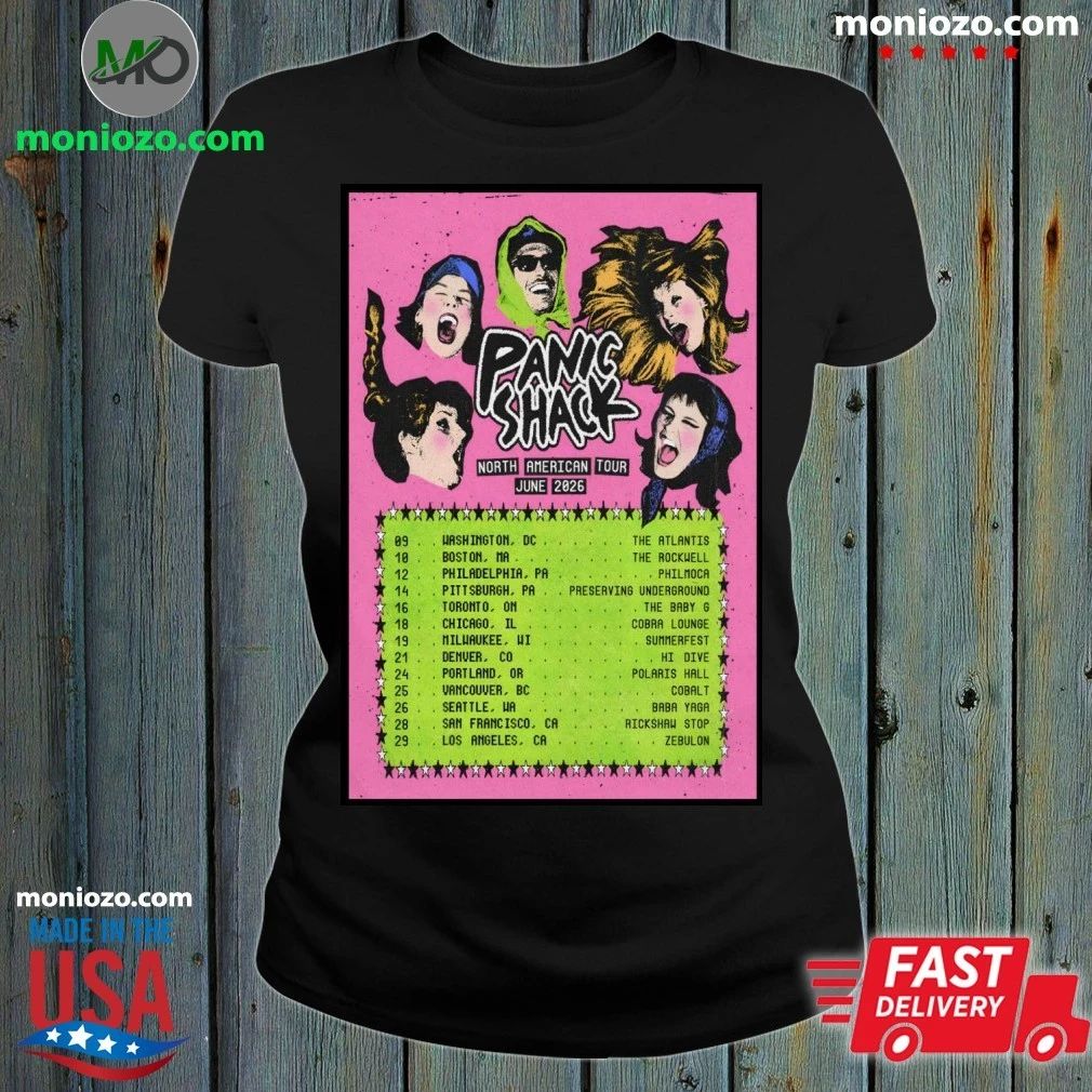 Original Panic Shack North American Tour June 2026 Poster Edition For Fan Shirt Unisex