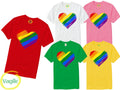 LGBT Heart , Rainbow Heart Love Lesbian LGBT Gay Pride Unisex Adult Top Unisex