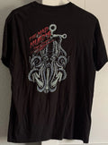 The Mad Hueys black tee with red accents octopus anchor. Size L #skater #surf Unisex
