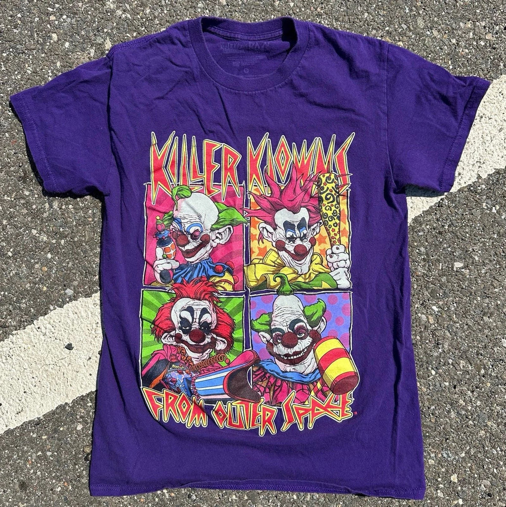 FRIGHT RAGS x KILLER KLOWNS FROM OUTER SPACE Tee Small Purple 80s Horror Retro Unisex