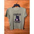 Funny Cat Coffee Because Murder Is Wrong Graphic Tee Shirt Md Quirky Humor SS Unisex