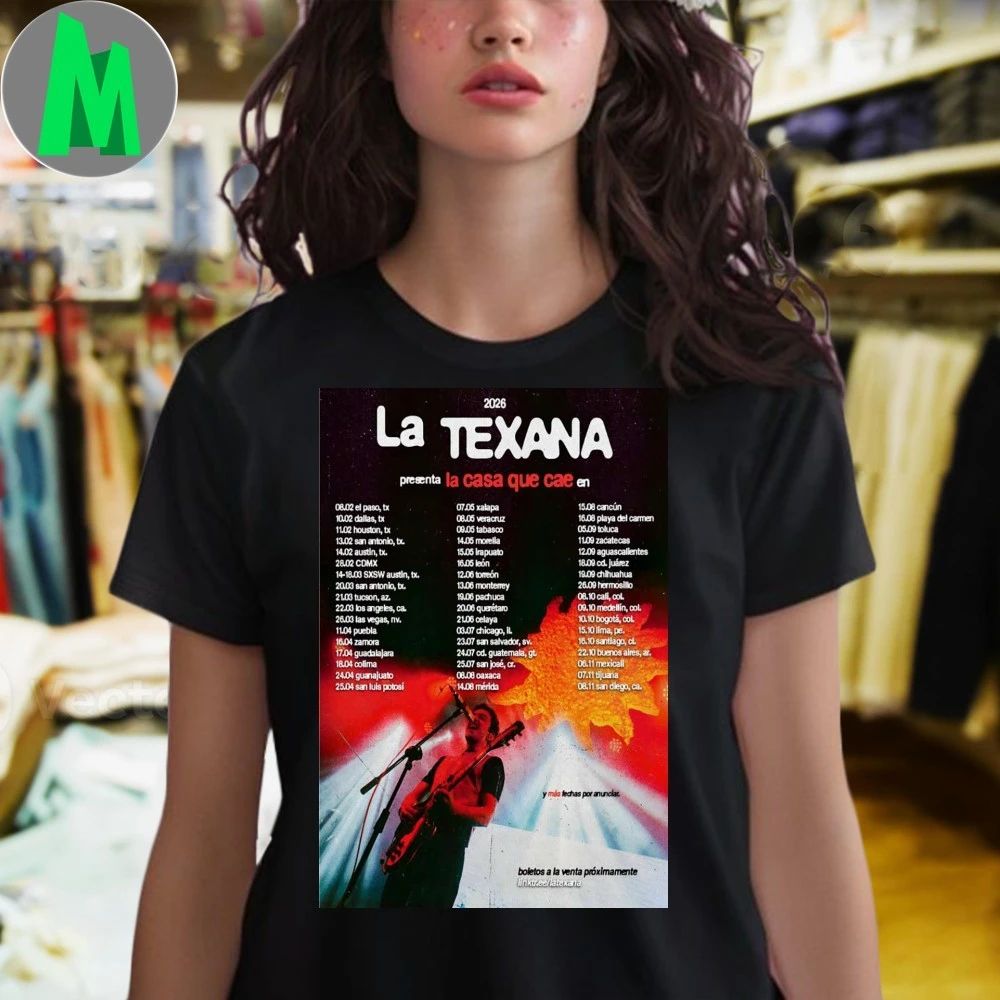 La Texana La Casa Que Cae En Vivo Tour 2026 Poster Shirt Unisex