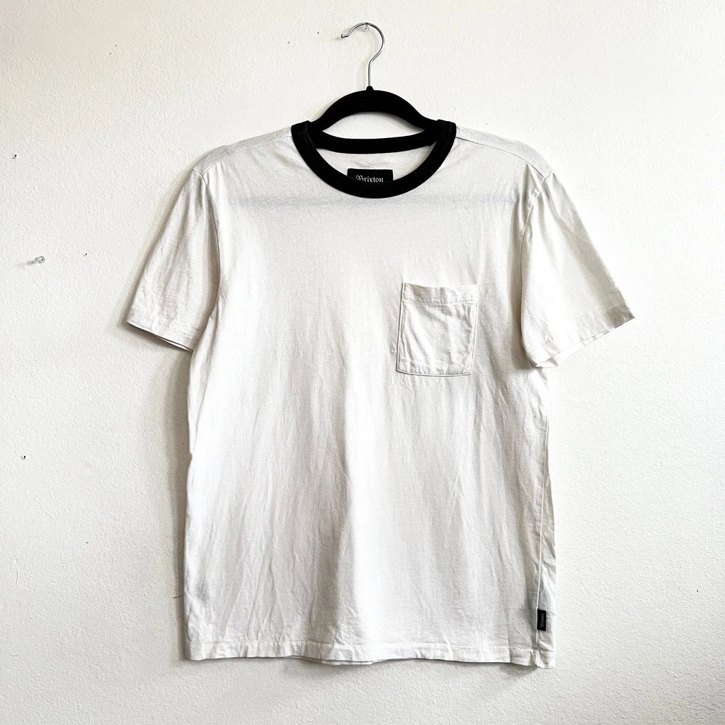 Brixton White Pocket Classic Minimalist Soft Casual Streetwear XS Unisex