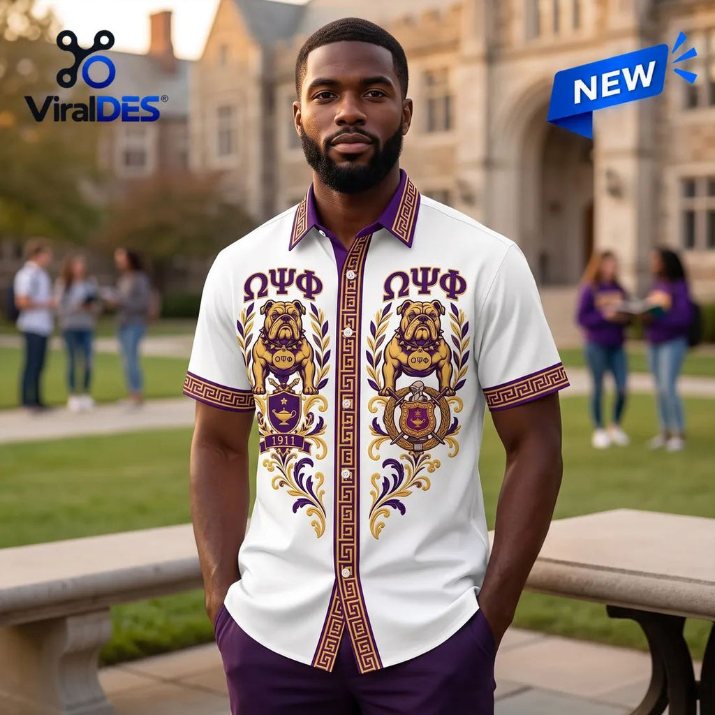 Omega Psi Phi Fraternity Bulldog Hawaiian Shirt
