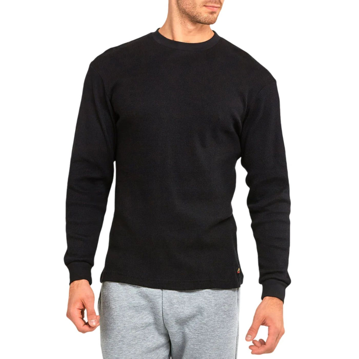 Men's Cotton Thermal Shirts Waffle-Knit Long Sleeve T shirts Thick Outer Sweater Unisex