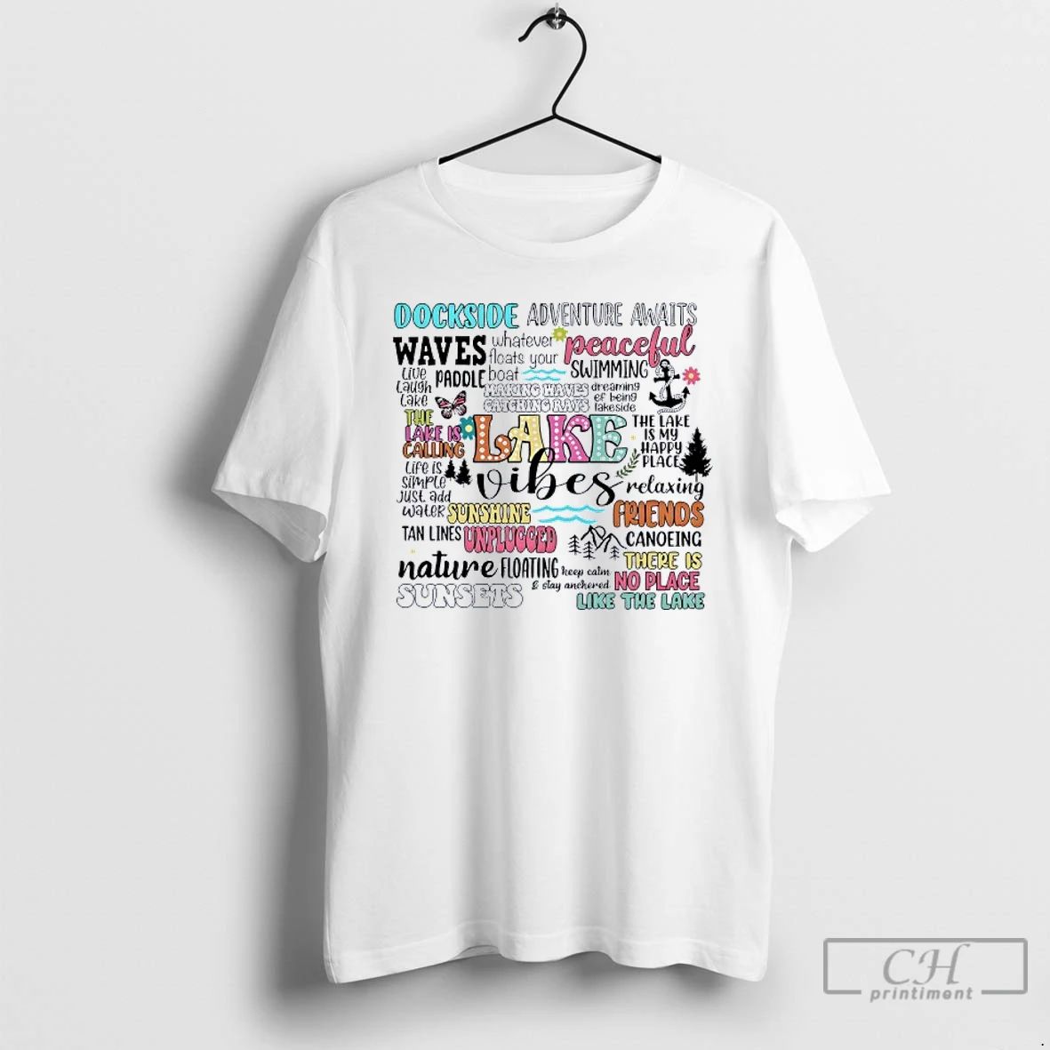 Classic Lake Vibes Dockside Adventure Awaits Peaceful Swimming T Shirts Unisex