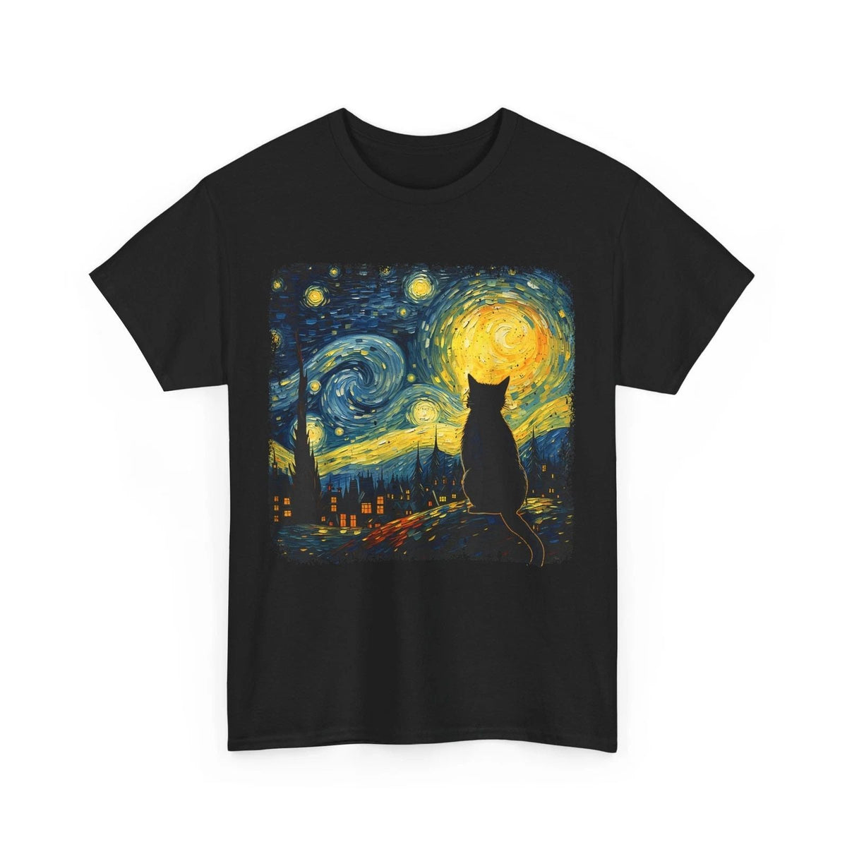 Cat Starry Night Van Gogh Cat For Cat Lover Cat Mom Cat Dad Unisex