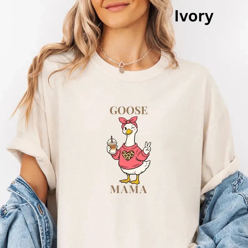 Goose Mama Coffee Comfort Tee Cute Mom Shirt Unisex